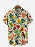 Tall Size Moisture-wicking Tropical Parrots Palm Tree Chest Pocket Hawaiian Shirt