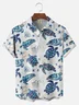 Big Size Moisture-wicking Marine Sea Turtle Chest Pocket Hawaiian Shirt