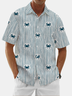 Moisture Wicking Striped Crab Chest Pocket Hawaiian Shirt