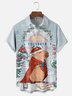 Hardaddy X Artist Kimprut Imut Moisture-wicking Christmas Santa Capybara Chest Pocket Hawaiian Shirt