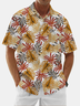 Moisture Wicking Botanical Floral Chest Pocket Hawaiian Shirt