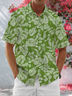 Moisture Wicking Botanical Floral Chest Pocket Hawaiian Shirt
