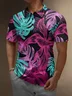 Moisture Wicking Tropical Plants Leaves Short Sleeve Golf Polo
