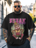 Hardaddy x Marcio Lima Big Size Men's Funny Monkey Doll Print Loose T-shirt