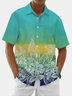 Moisture Wicking Gradient Floral Floral Chest Pocket Hawaiian Shirt