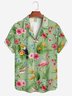 Moisture-wicking Tropical Palm Parrot Flamingo Floral Aloha Shirt
