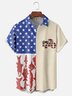 Moisture-wicking 1776 American Flag Independence Day Chest Pocket Casual Shirt