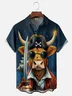 Moisture Wicking Pirate Cow Chest Pocket Hawaiian Shirt