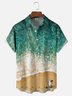 Moisture Wicking Ocean Art Painting Chest Pocket Hawaiian Shirt