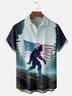 Moisture-wicking Bigfoot American Flag Chest Pocket Natioanal Patriotic Shirt