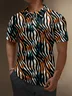 Moisture Wicking Gradient Color Zebra Print Short Sleeve Golf Polo