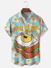 Hardaddy x Kimprut Imut Moisture Wicking Poached Eggs Toast Bacon Chest Pocket Hawaiian Shirt