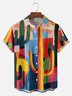 Big Size Moisture-wicking Cactus Chest Pocket Hawaiian Shirt