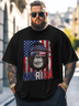 Big Size Men's Ape Man American Flag MERICA Loose T-shirt
