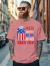 Men's American Flag Beer Letters Fitted T-shirts