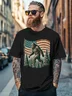 Men's American Flag Bigfoot Independence Day Fitted T-shirts