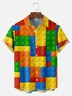Big Size Moisture-wicking Geomatric Cube Chest Pocket Casual Shirt