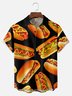 Big Size Moisture-wicking Fast Food Hamburger Chest Pocket Casual Shirt