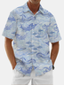 Moisture Wicking Ocean Elements Fish Chest Pocket Hawaiian Shirt