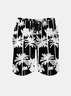 Men's Swim Trunks Hawaiian Tropical Palm Tree Beach Shorts with Pockets