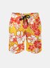 Men's Swim Trunks Hawaiian Tropical Floral Beach Shorts with Pockets