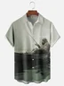 Moisture-wicking Fun Bigfoot Sea Fishing Chest Pocket Hawaiian Shirt