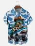 Moisture Wicking Guitar Dinosaur Shark Car Chest Pocket Hawaiian Shirt