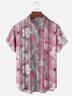 Moisture Wicking Stripes Botanicals Floral Chest Pocket Hawaiian Shirt