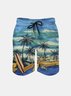 Men's Swim Trunks Hawaiian Tropical Palm Tree Beach Shorts with Pockets