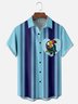 Moisture Wicking Striped Toucan Chest Pocket Bowling Shirt