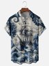 Moisture Wicking Octopus Pirate Ship Chest Pocket Hawaiian Shirt