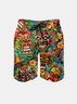 Men's Swim Trunks Hawaiian Tropical Tiki Beach Shorts with Pockets