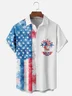 Moisture-wicking Independence Day American Flag Chest Pocket Casual Shirt