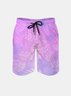 Men's Swim Trunks Hawaiian Tropical Monstera Deliciosa Leaf Beach Shorts with Pockets