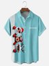 Moisture-wicking Christmas Santa Claus Chest Pocket Bowling Shirt