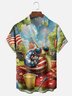 Moisture Wicking American Flag Snail Chest Pocket Hawaiian Shirt