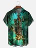 Moisture-wicking Vintage Abyss Diver Octopus Chest Pocket Hawaiian Shirt
