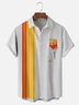 Moisture-wicking Retro Girl Cocktail Fun Chest Pocket Bowling Shirt