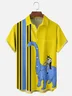 Moisture-wicking Fun Bat Riding Dinosaur Abstract Chest Pocket Bowling Shirt