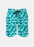 Men's Swim Trunks Hawaiian Marine Dolphin Beach Shorts with Pockets