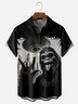 Moisture Wicking Alien Spaceship Bigfoot Chest Pocket Hawaiian Shirt