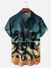 Moisture Wicking Ocean Octopus Chest Pocket Hawaiian Shirt