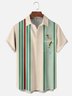 Moisture-wicking Vintage Girl Cocktail Chest Pocket Bowling Shirt