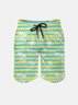 Men's Swim Trunks Hawaiian Tropical Palm Tree Beach Shorts with Pockets