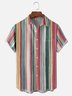 Moisture-wicking Bright Stripe Art Chest Pocket Casual Shirt