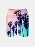 Men's Swim Trunks Hawaiian Tropical Palm Tree Beach Shorts with Pockets