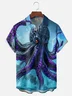 Moisture-wicking Cthulhu Octopus Ocean Chest Pocket Hawaiian Shirt