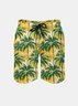 Men's Swim Trunks Hawaiian Tropical Palm Tree Beach Shorts with Pockets