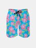 Men's Swim Trunks Hawaiian Tropical Hibiscus Flower Beach Shorts with Pockets