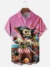 Moisture Wicking Pirate Parrot Chest Pocket Hawaiian Shirt